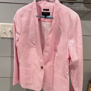 Talbots Pink and White Striped Blazer